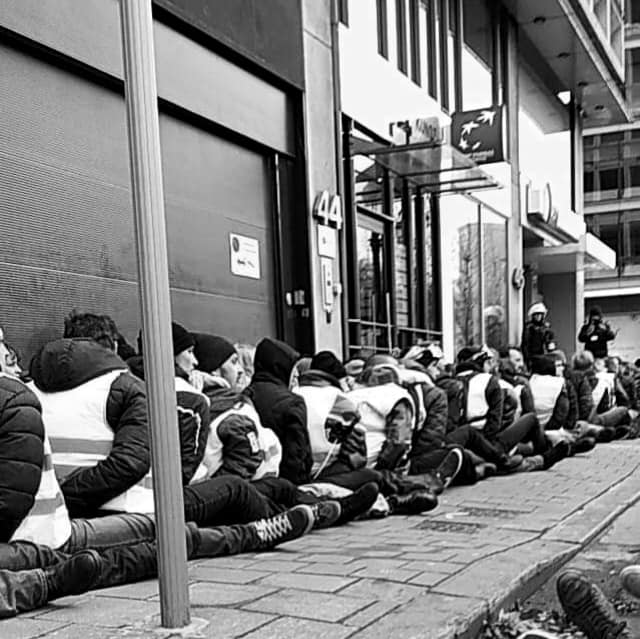 Bruxelles répression en noir et blanc - décembre 2018